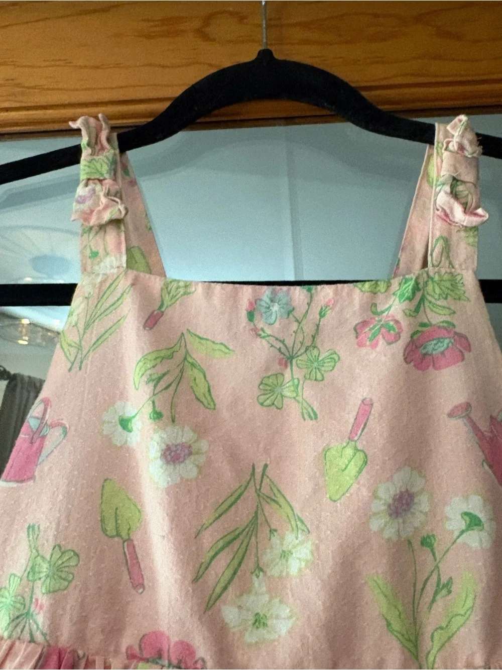 Sigrid Olsen Pink Floral Tiered Sundress with Green Accents